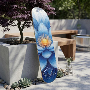 Blaue Lotus-Mandala Spirituelle Wahrnehmung Friede Skateboard