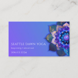 Blaue Lotus-Mandala Visitenkarte