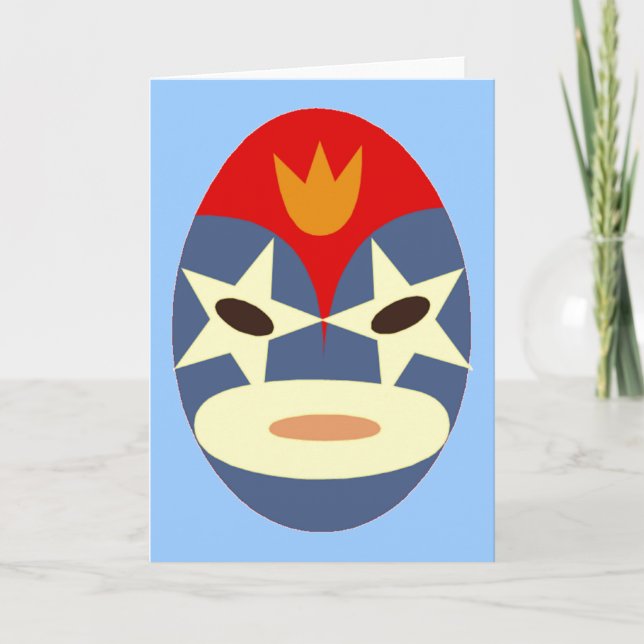 Blaue Lucha Libre Maske Karte (Vorderseite)