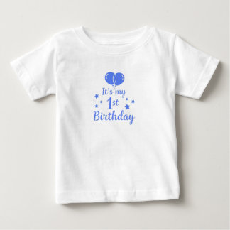 Blaue Luftballons 1. Geburtstag Baby T-shirt