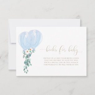 Blaue Luftballons Bücher für Baby Anfragekarte Einladung