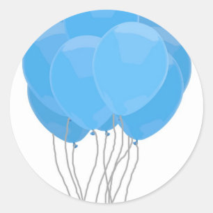 Blaue Luftballons Runder Aufkleber