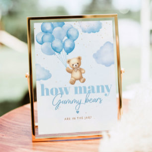 Blaue Luftballons Wie viele Gummibärchen sind im G Poster