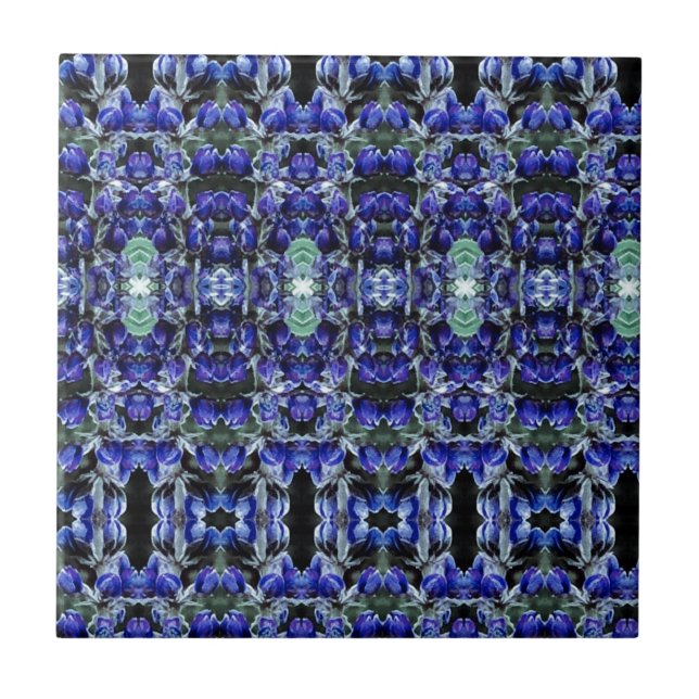 Blaue Lupine Tile Fliese (Vorderseite)