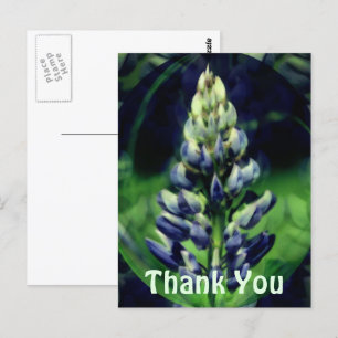 Blaue Lupinen-Abstrakt-Blumen-Dankeschön-Postkarte Postkarte