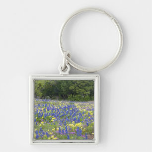 Blaue Lupinen, Primel und Phlox Schlüsselanhänger