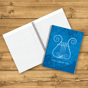 Blaue Lyra Hintergrund Notizbuch
