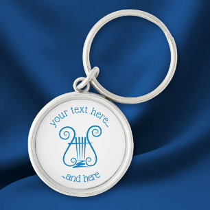 Blaue Lyra Schlüsselanhänger