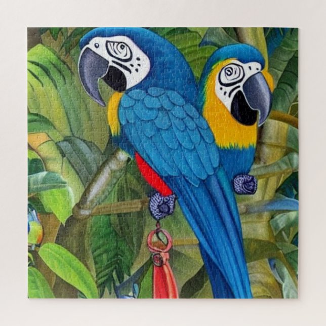 Blaue Macaws Puzzle (Vertikal)