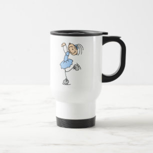 Blaue Mädchen-Figurenläufer-T-Shirts und Geschenke Reisebecher