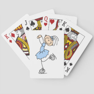 Blaue Mädchen-Figurenläufer-T-Shirts und Geschenke Spielkarten