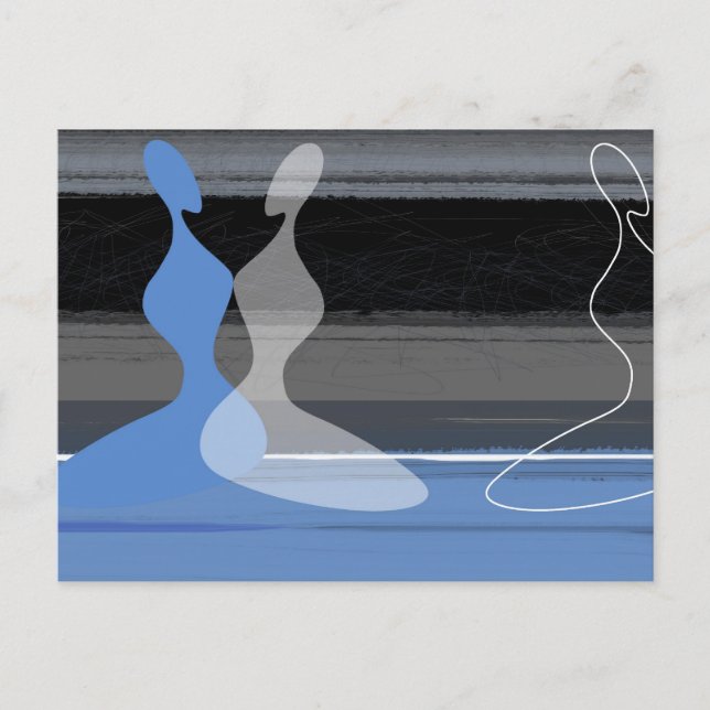 Blaue Mädchen Postkarte (Vorderseite)