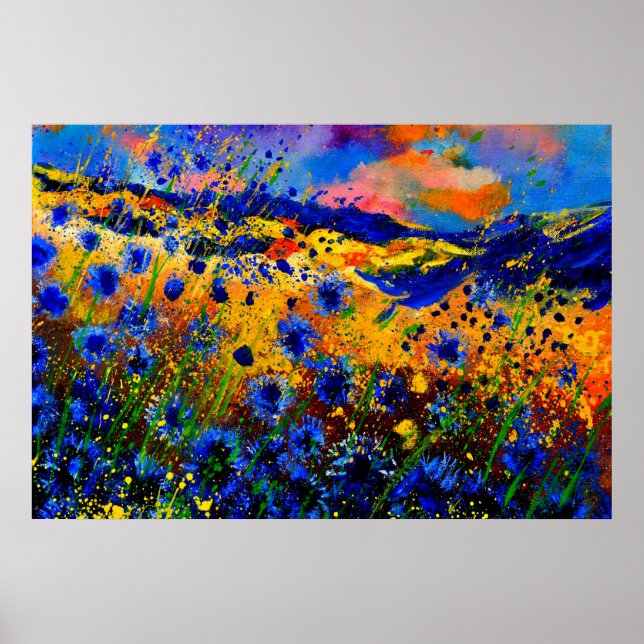 Blaue Maisblumen 0746 Poster (Vorne)