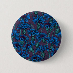 Blaue Maisblumen, wilde Blume Button