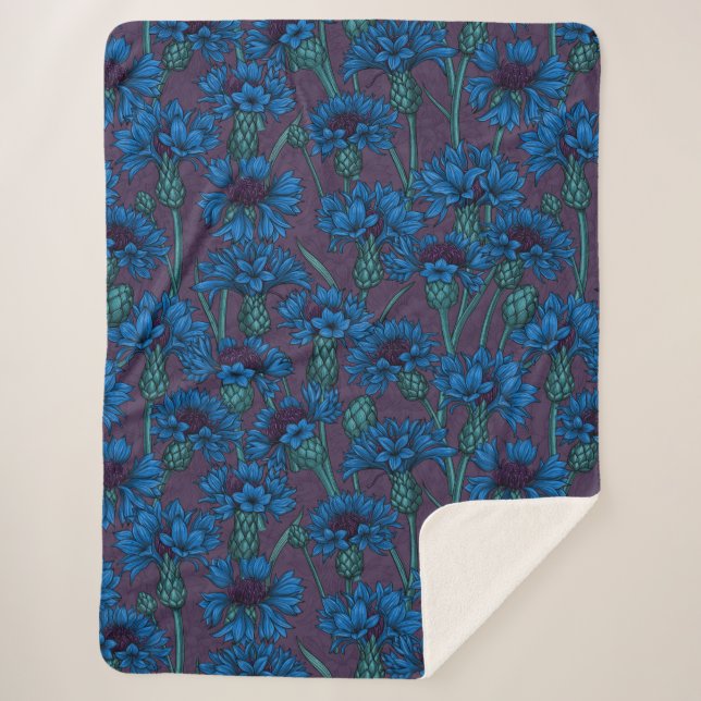 Blaue Maisblumen, wilde Blume Sherpadecke (Vorderseite)