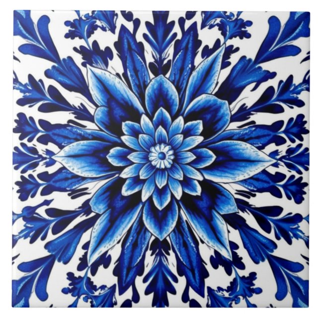Blaue Majestät-Fliese Fliese (Vorderseite)