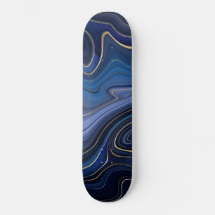 Blaue Malachit-Goldakzente Luxus Chic-Edelstein Skateboard
