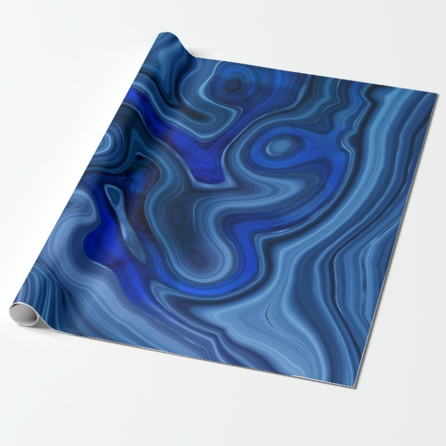 Blaue Malachit Stein Einzigartiger Edelstein Geolo Geschenkpapier (Ungerollt)