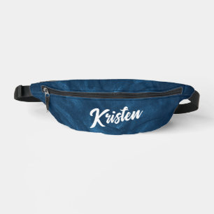Blaue Malerei Moderner Weißer Text Bauchtasche