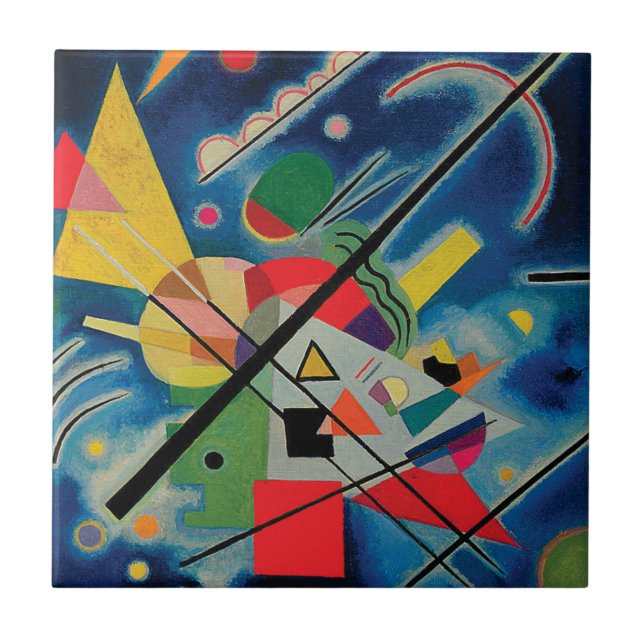 Blaue Malerei von Wassily Kandinsky Tile Fliese (Vorderseite)