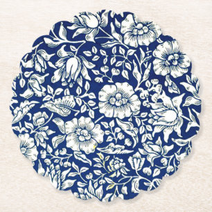 Blaue Malve im Vintage-Muster Untersetzer