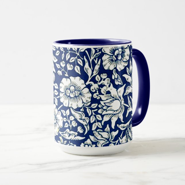 Blaue Malve von William Morris,  Tasse (VorderseiteRechts)