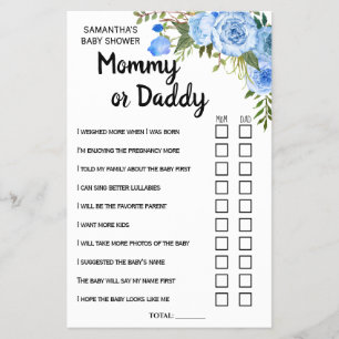 Blaue Mama oder Papa sagte sie bilingualer Spielka Flyer