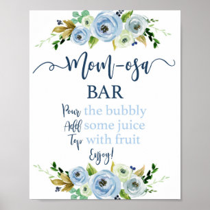 Blaue Mama-Osa-Zeichen Poster