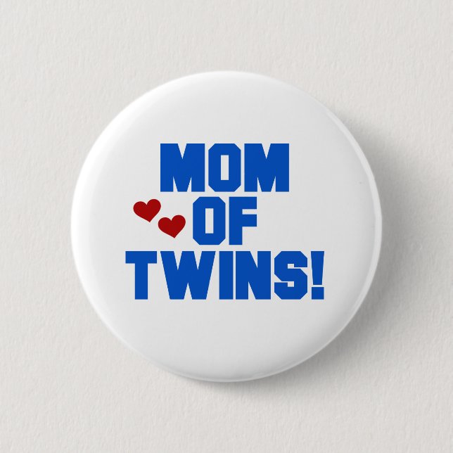 Blaue Mama von Twins Button (Vorderseite)
