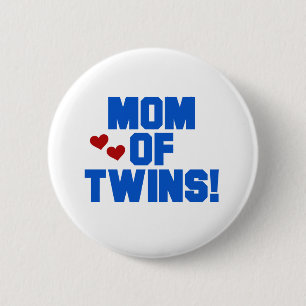 Blaue Mama von Twins Button