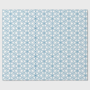 Blaue Mandala-Geometrie Geschenkpapier