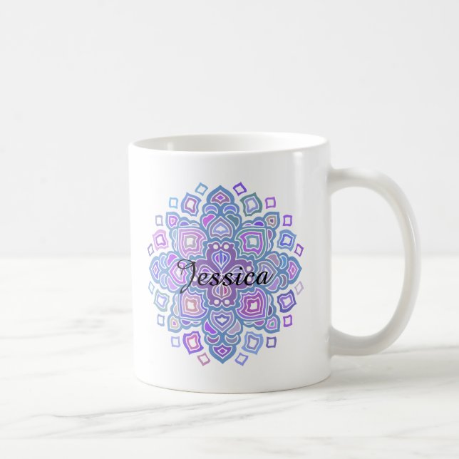 Blaue Mandala Kaffeetasse (Rechts)
