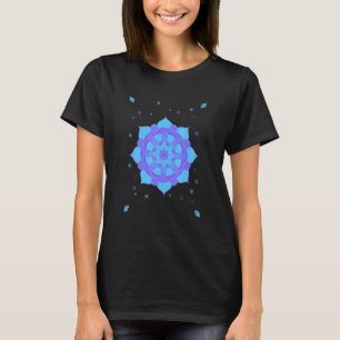Blaue Mandala-Kunstmeditation für Frieden und Yoga T-Shirt