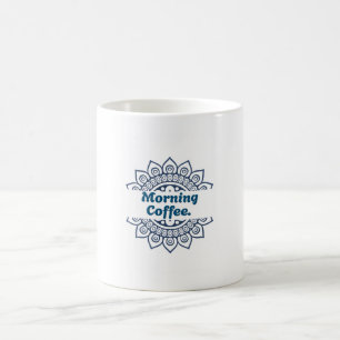 Blaue Mandala-Split-Muster-Morgencafé-Keramik Kaffeetasse
