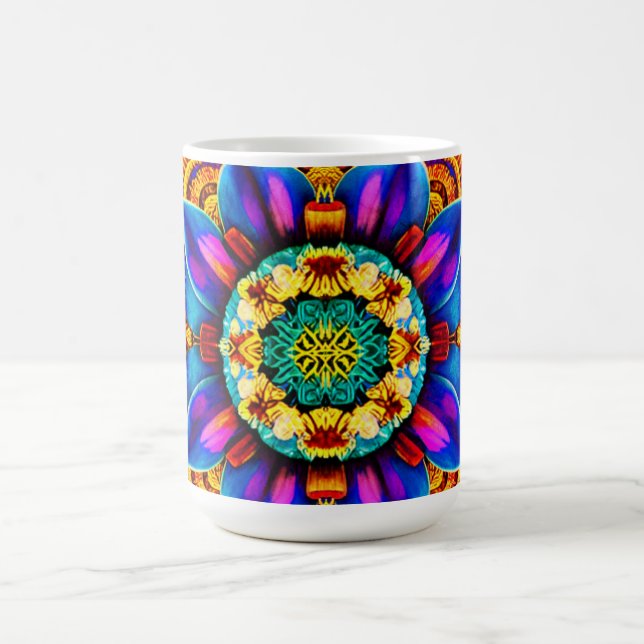 Blaue Mandala-Wasserflasche Kaffeetasse (Mittel)