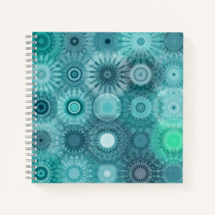 Blaue Mandalas Abstrakte Verzierte Muster Notizbuch