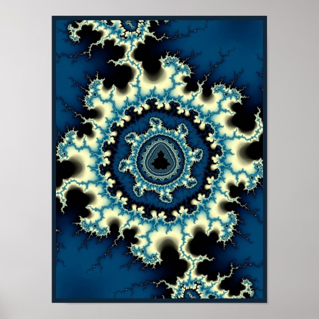 Blaue Mandelbrot-Fraktale Poster (Vorne)