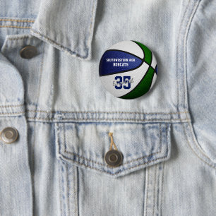 Blaue Mannschaft: Jungs Basketball Button