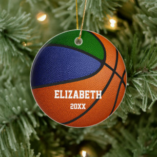 Blaue Mannschaft: Jungs Basketball Keramik Ornament