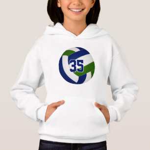 Blaue Mannschaftsfarben Jersey Nummer Volleyball Hoodie