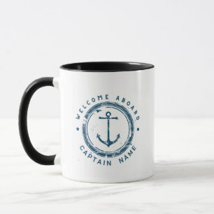 Blaue Marine Anker Yachtclub Boot Retro Na Tasse