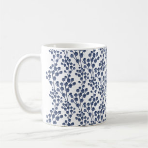 Blaue Marine botanisch Kaffeetasse