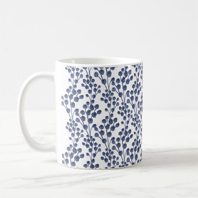 Blaue Marine botanisch Kaffeetasse (Links)