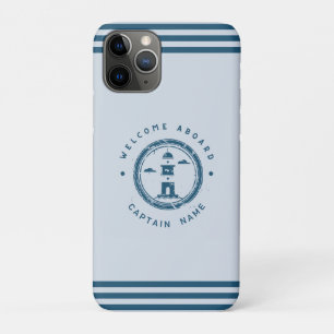 Blaue Marine-Nautik-Anker-Yachtclub-Boot Retro Na Case-Mate iPhone Hülle