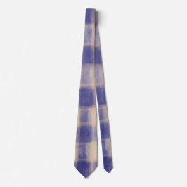 Blaue Marinebar, beige karierte Aquarellfarbe Krawatte