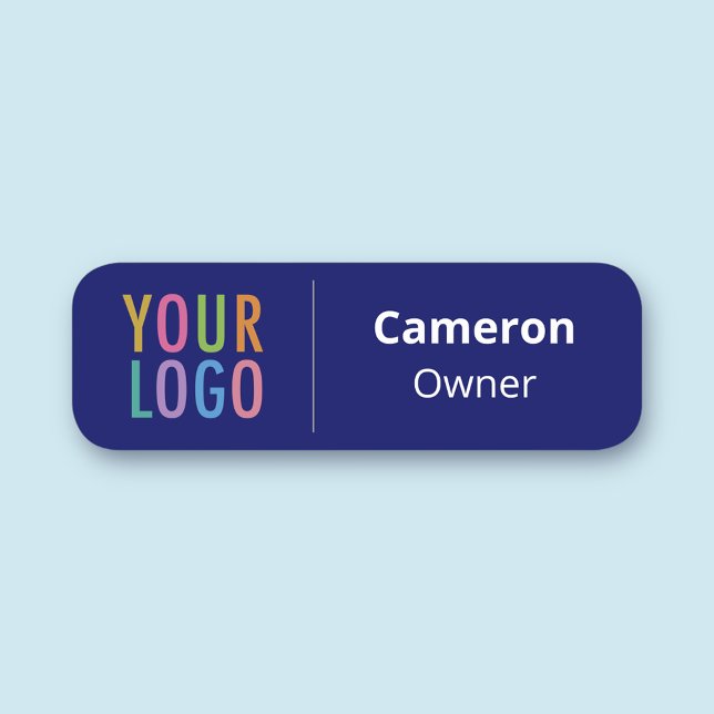 Blaue Markierung für Magnetic oder Button-Logo Namensschild (MISOOK Rounded Rectangle Navy Blue Name Tag)