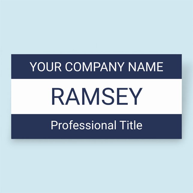 Blaue Markierung Kein Logo Abzeichen Magnetic oder Namensschild (MISOOK Navy Blue 3 x 1.5 inch Name Tag Modern)