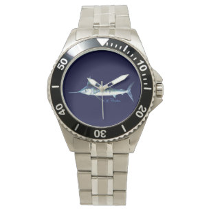 Blaue Marlin-Marineschau Armbanduhr