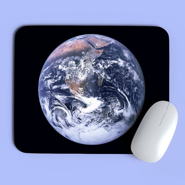 Blaue Marmel Erde auf Schwarz Mousepad (Von Creator hochgeladen)