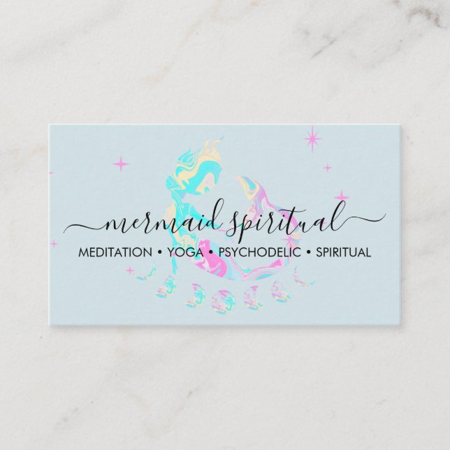 Blaue Marmor Meerjungfrau spiritueller Zodiac Visitenkarte (Vorderseite)